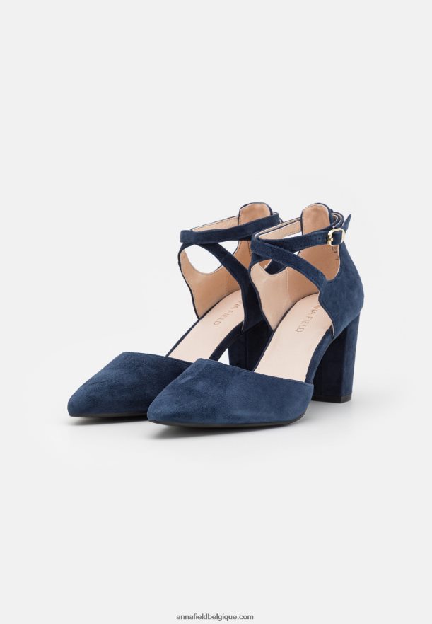 femmes talons hauts en cuir bleu foncé Anna FieldNHH26B1624
