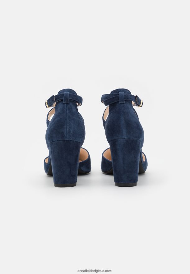 femmes talons hauts en cuir bleu foncé Anna FieldNHH26B1624