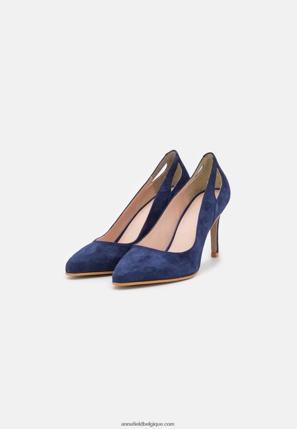 femmes talons hauts en cuir bleu foncé Anna FieldNHH26B1775