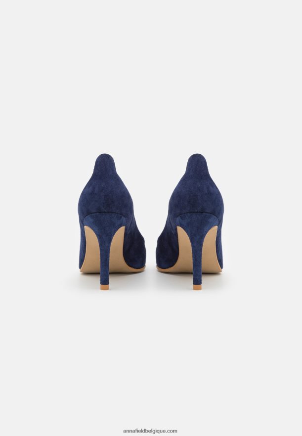 femmes talons hauts en cuir bleu foncé Anna FieldNHH26B1775
