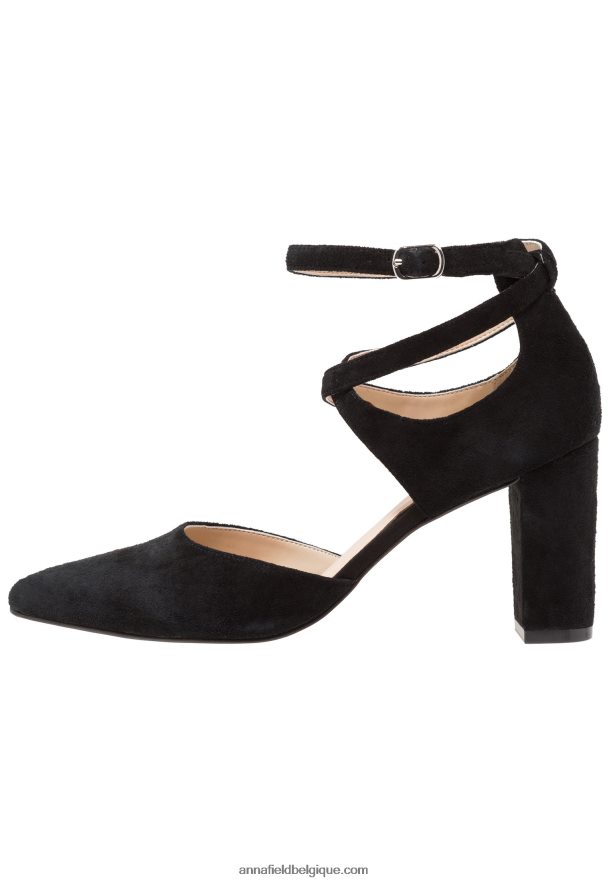 femmes talons hauts en cuir noir Anna FieldNHH26B1608