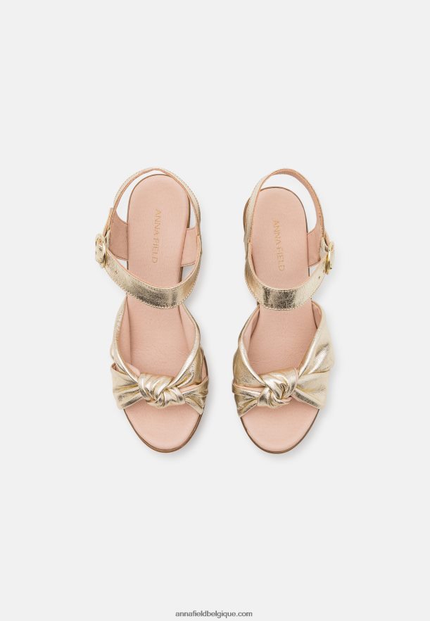 femmes sabots cuir or Anna FieldNHH26B1888