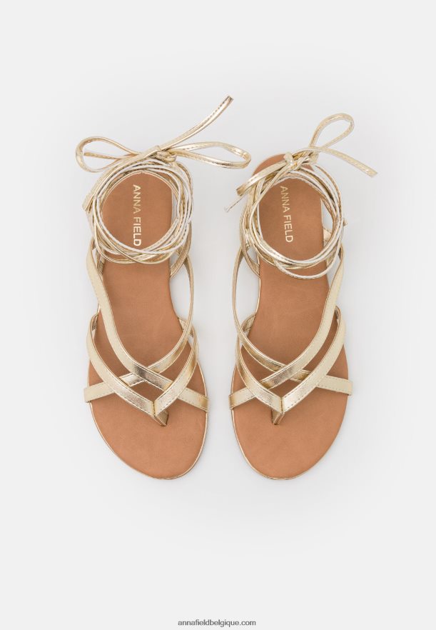 femmes sandales à barre en T dorées Anna FieldNHH26B1509