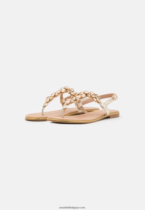 femmes sandales à barre en T dorées Anna FieldNHH26B1517