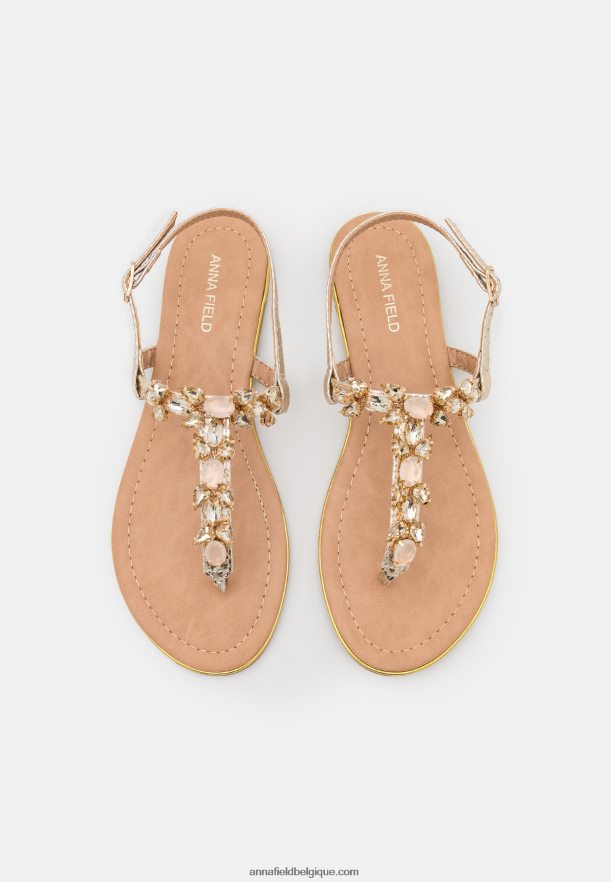 femmes sandales à barre en T dorées Anna FieldNHH26B1517