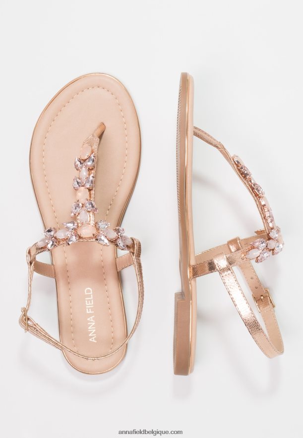 femmes sandales à barre en T or rose Anna FieldNHH26B1497