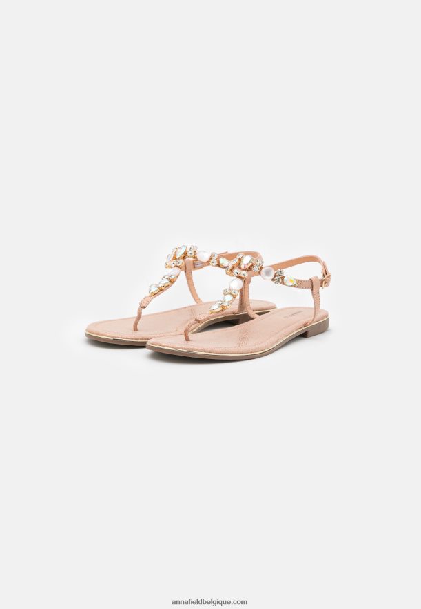 femmes sandales à barre en T or rose Anna FieldNHH26B1534