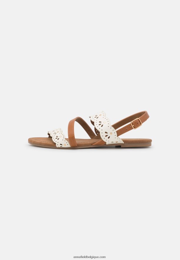 femmes sandales blanc/cognac Anna FieldNHH26B1308