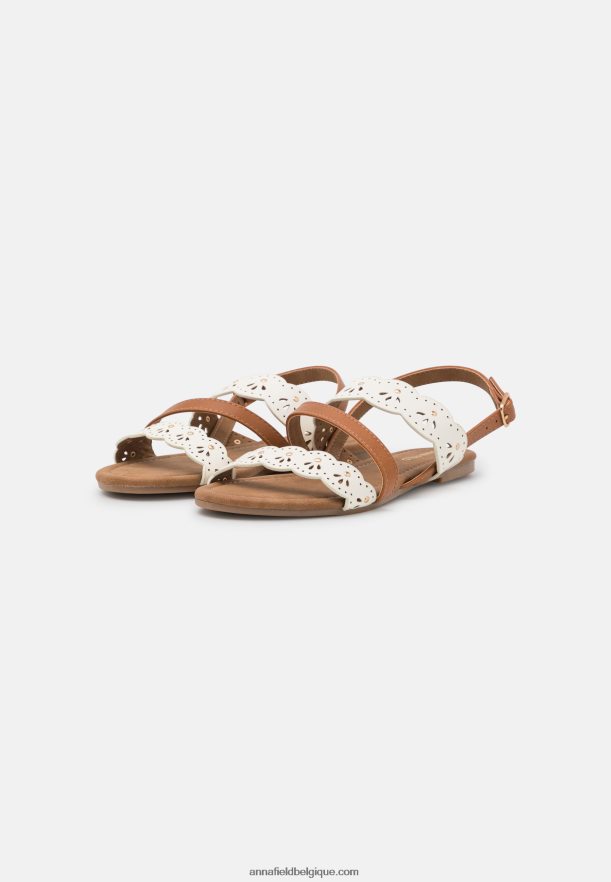 femmes sandales blanc/cognac Anna FieldNHH26B1308