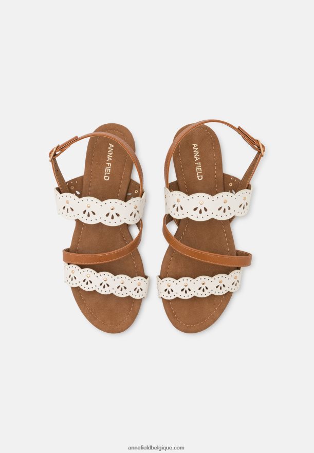 femmes sandales blanc/cognac Anna FieldNHH26B1308