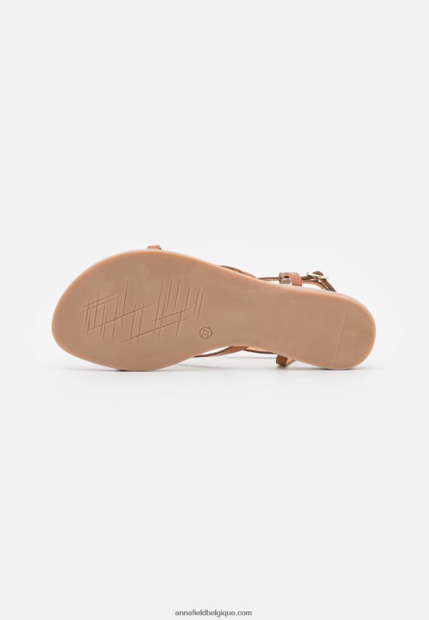 femmes sandales à bride en cuir cognac Anna FieldNHH26B1536