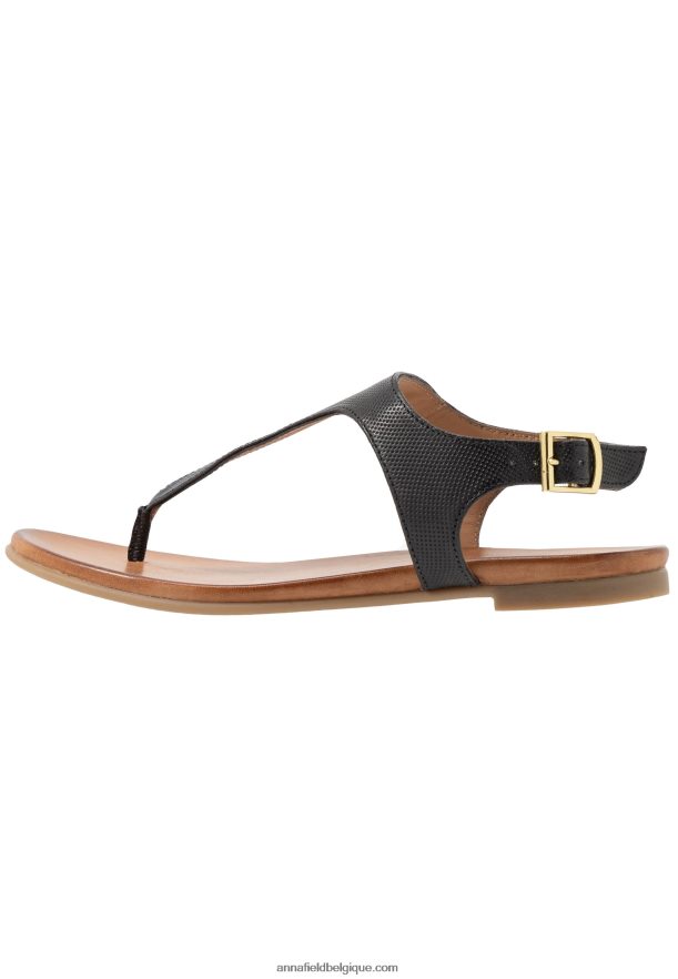 femmes sandales à bride en cuir noir Anna FieldNHH26B1521