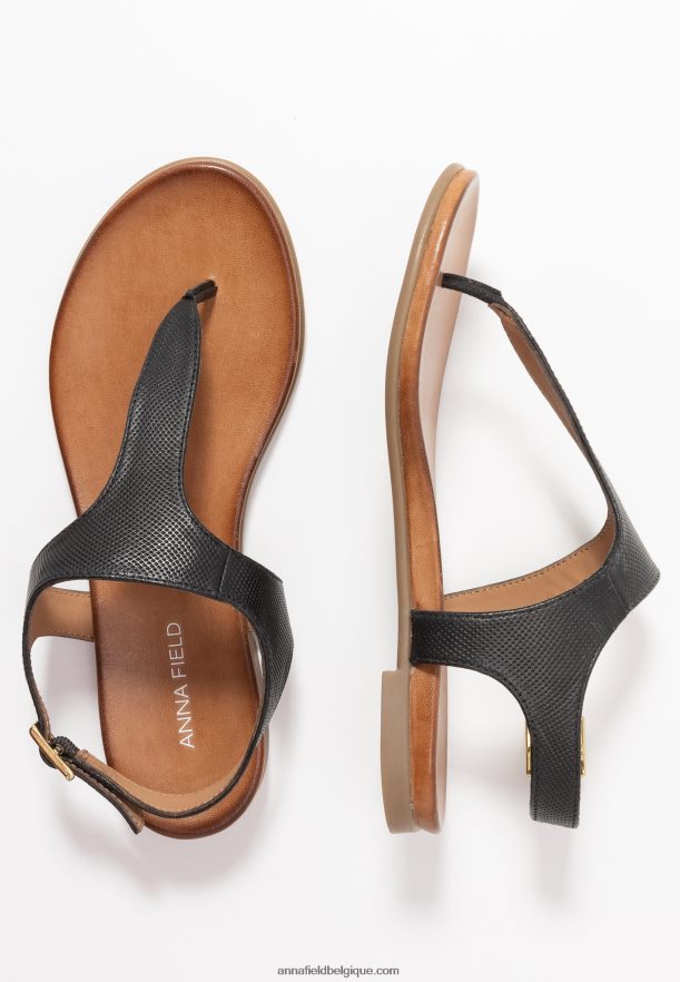 femmes sandales à bride en cuir noir Anna FieldNHH26B1521