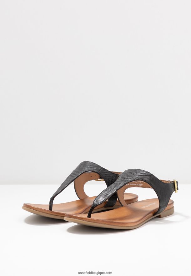 femmes sandales à bride en cuir noir Anna FieldNHH26B1521