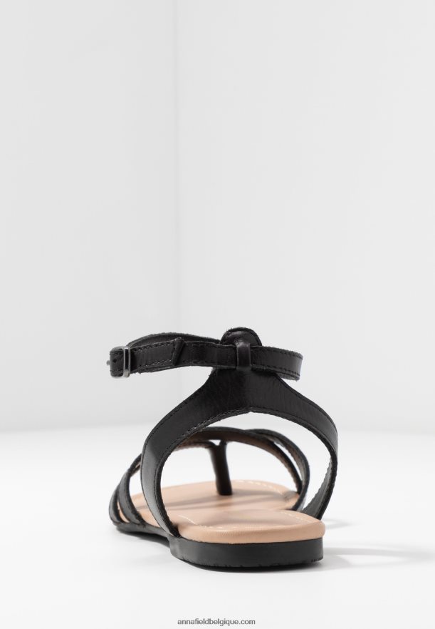 femmes sandales à bride en cuir noir Anna FieldNHH26B1523