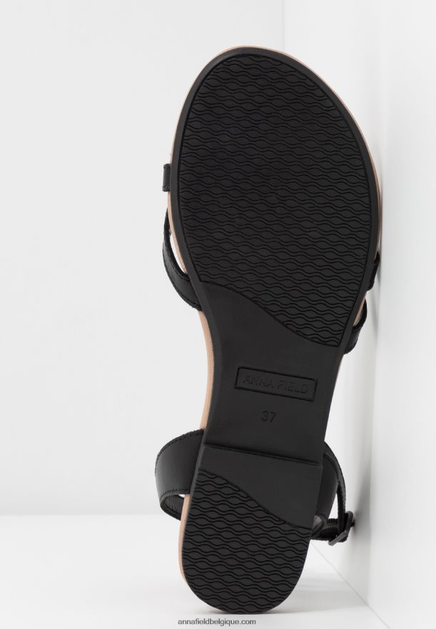 femmes sandales à bride en cuir noir Anna FieldNHH26B1523