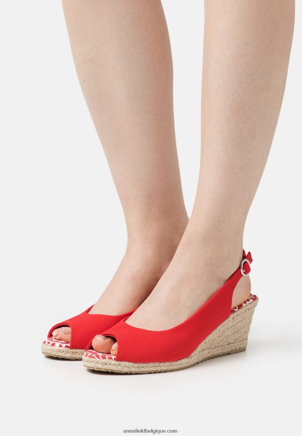 femmes sandales compensées rouge Anna FieldNHH26B1490