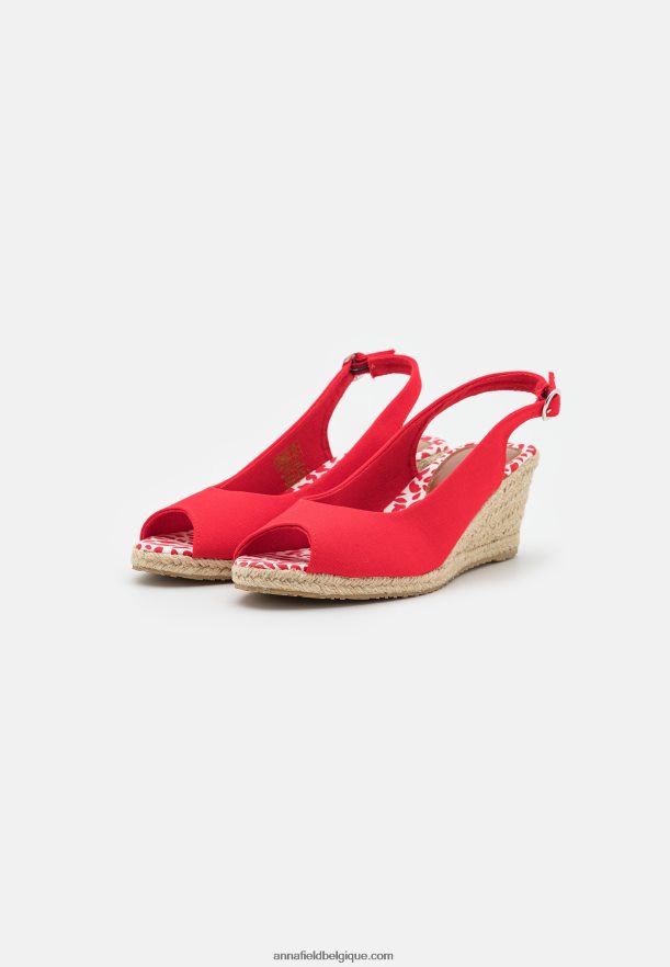 femmes sandales compensées rouge Anna FieldNHH26B1490