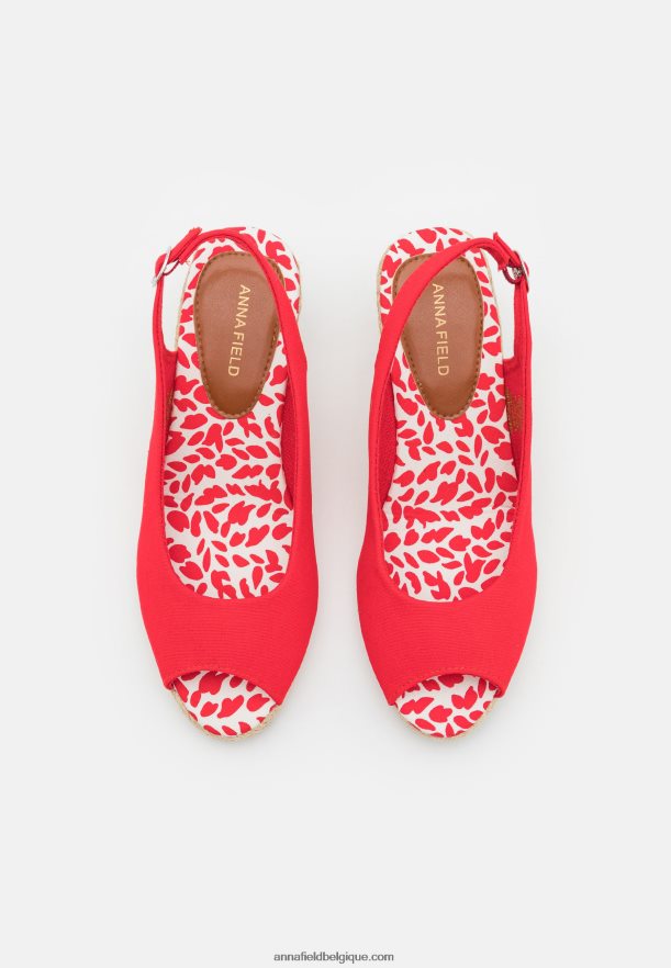 femmes sandales compensées rouge Anna FieldNHH26B1490