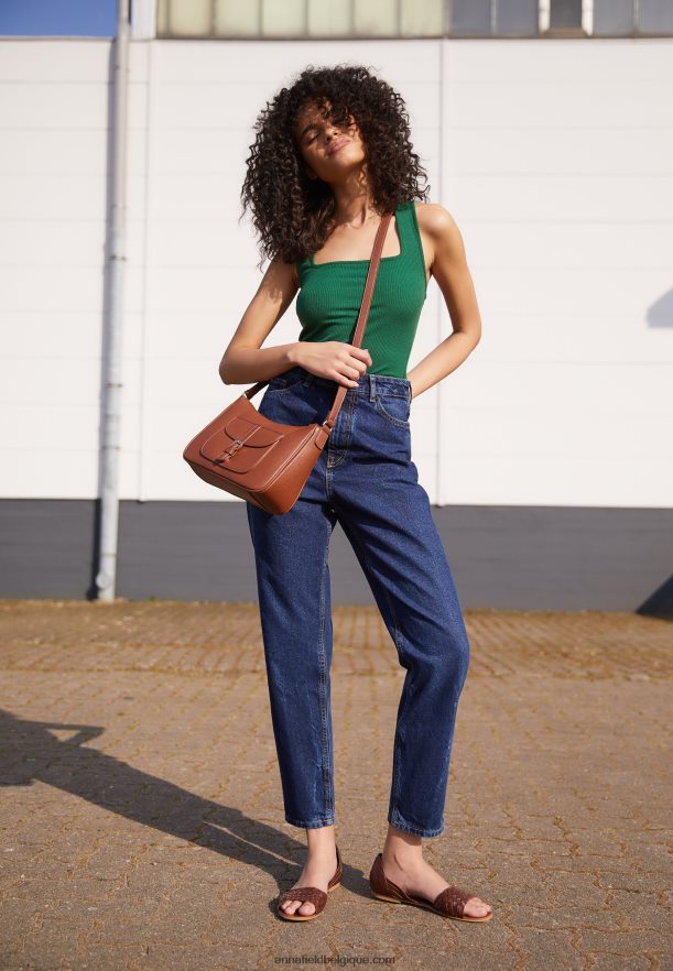 femmes sandales en cuir cognac Anna FieldNHH26B1389