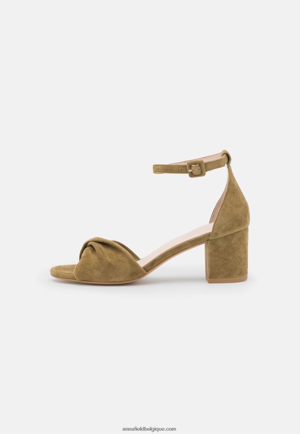 femmes sandales en cuir kaki Anna FieldNHH26B1332