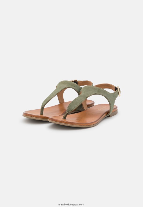 femmes sandales en cuir kaki Anna FieldNHH26B1399