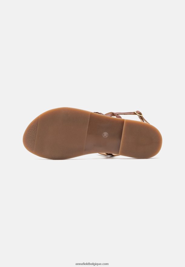 femmes sandales en cuir marron Anna FieldNHH26B1401