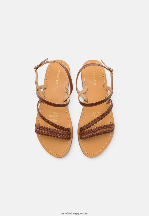 femmes sandales en cuir marron Anna FieldNHH26B1401