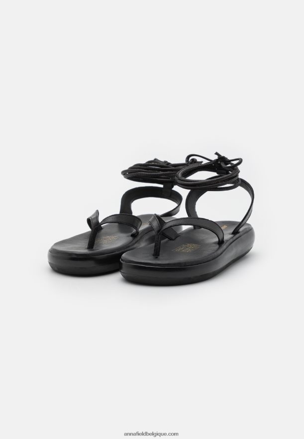 femmes sandales en cuir noir Anna FieldNHH26B1386