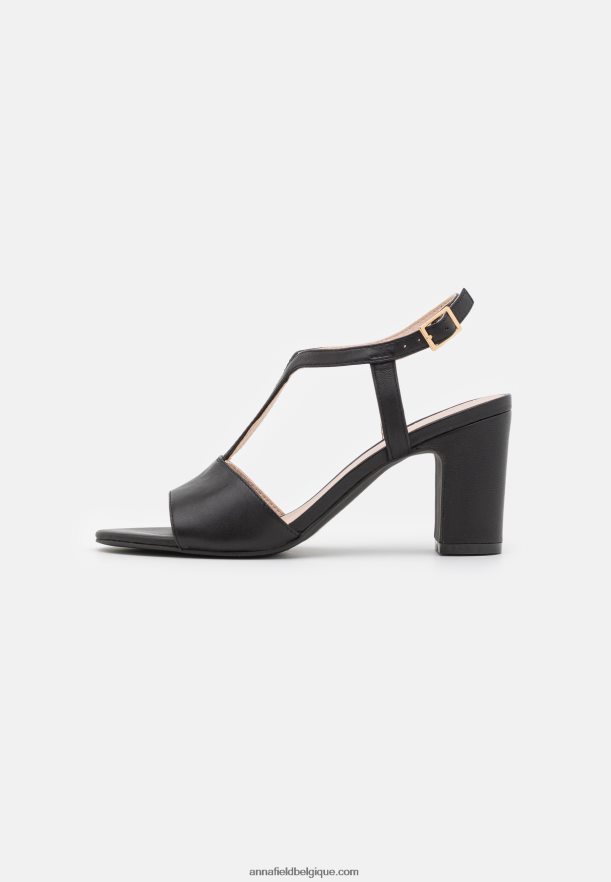 femmes sandales en cuir noir Anna FieldNHH26B1417
