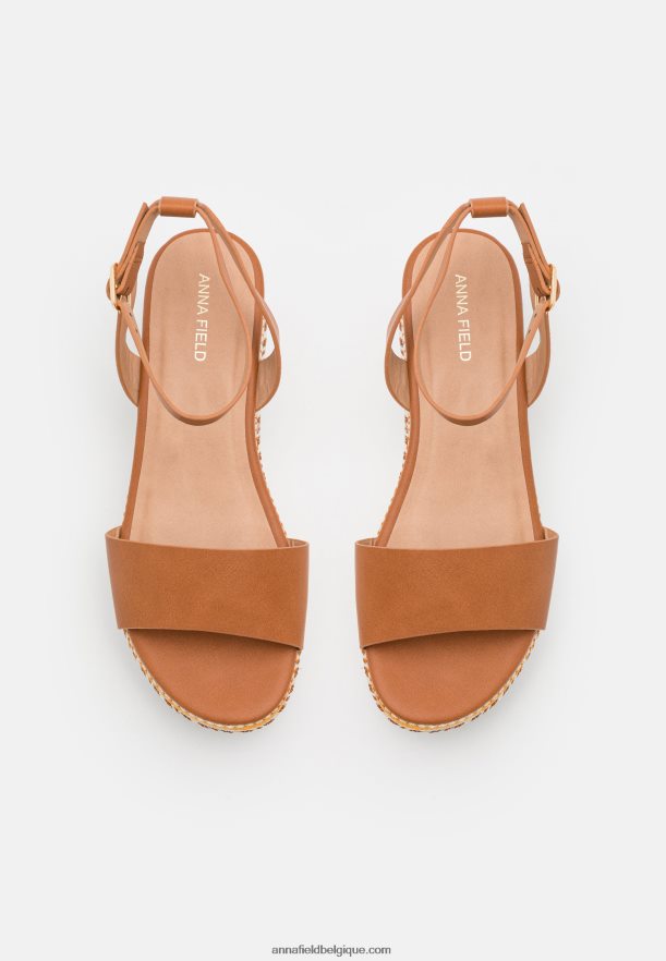 femmes sandales plateforme cognac Anna FieldNHH26B1471