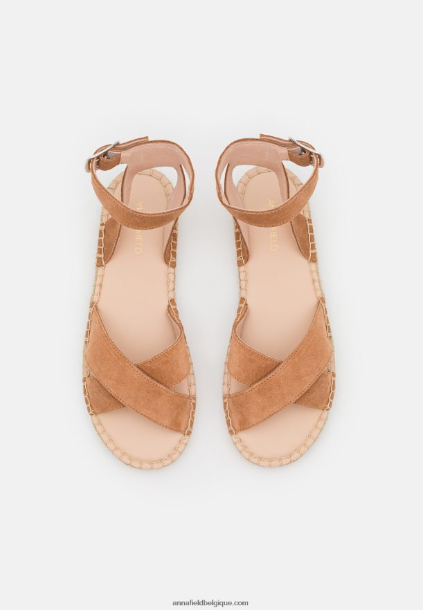 femmes sandales plateforme cuir cognac Anna FieldNHH26B1560