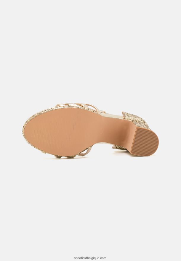 femmes sandales à plateforme dorées Anna FieldNHH26B1555