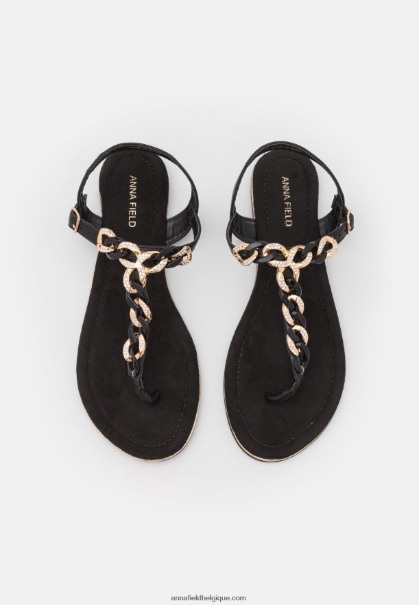 femmes sandales t-bar noires Anna FieldNHH26B1530