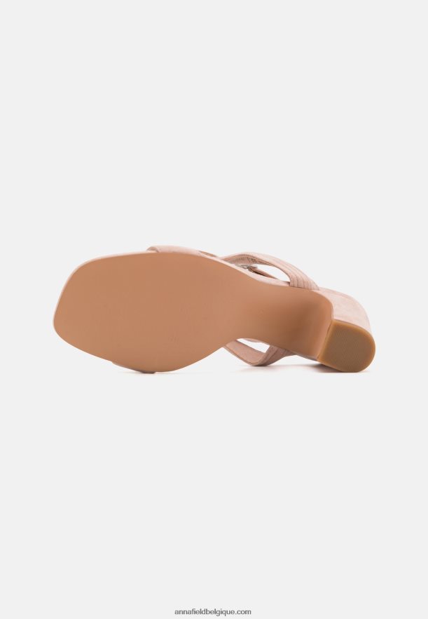 femmes sandales à talons en cuir couleur or rose Anna FieldNHH26B1336