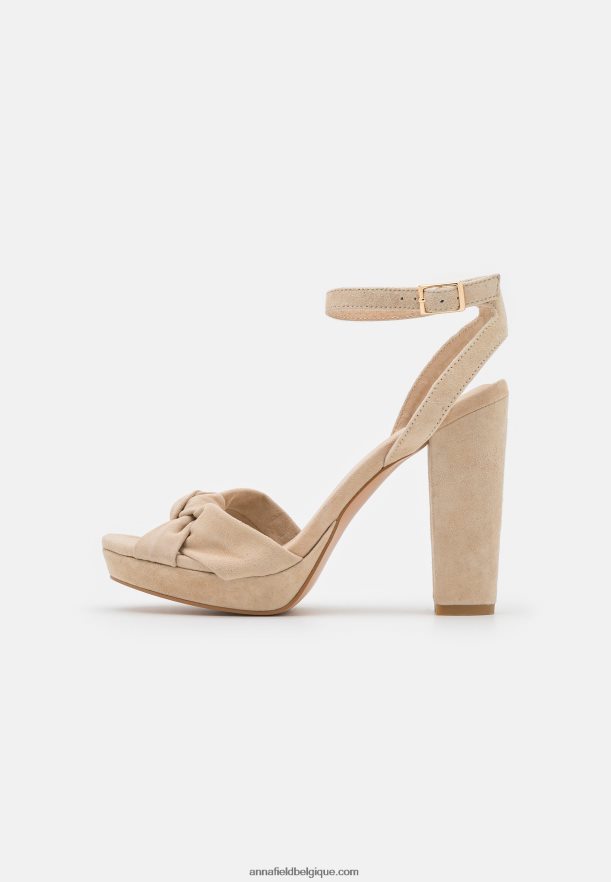femmes sandales à talons hauts en cuir beige Anna FieldNHH26B1578