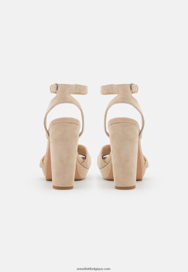 femmes sandales à talons hauts en cuir beige Anna FieldNHH26B1578
