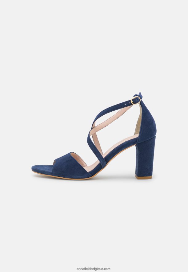 femmes sandales à talons hauts en cuir bleu foncé Anna FieldNHH26B1370