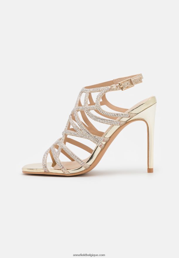 femmes sandales à talons hauts en cuir doré Anna FieldNHH26B1354