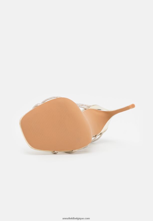 femmes sandales à talons hauts en cuir doré Anna FieldNHH26B1354