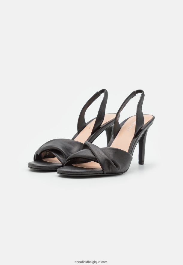 femmes sandales à talons hauts en cuir noir Anna FieldNHH26B1265