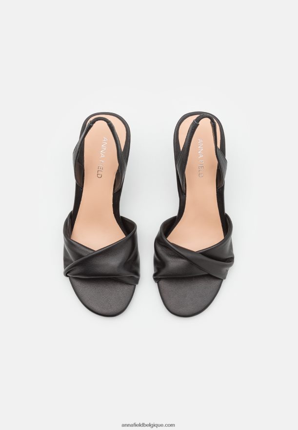 femmes sandales à talons hauts en cuir noir Anna FieldNHH26B1265