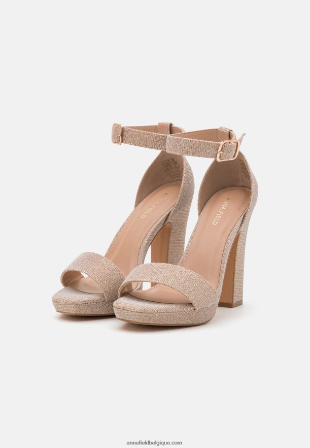femmes sandales à talons hauts or rose Anna FieldNHH26B1566