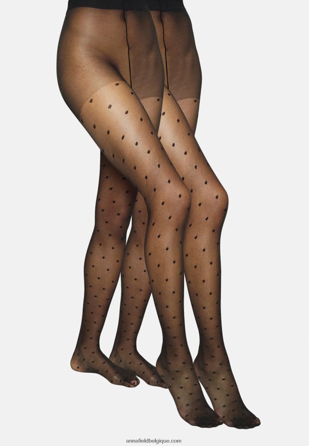 femmes 20 den collants à pois collants noir Anna FieldNHH26B1098