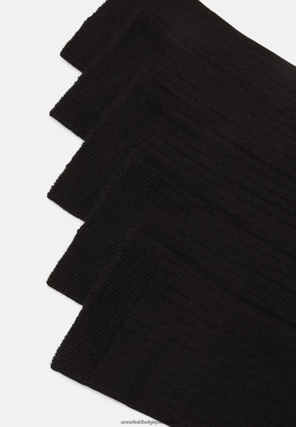 femmes 5 paires de chaussettes noires Anna FieldNHH26B1143