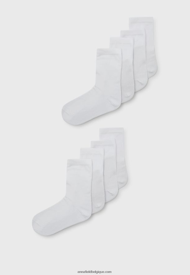 femmes 8 paires de chaussettes blanches Anna FieldNHH26B1116