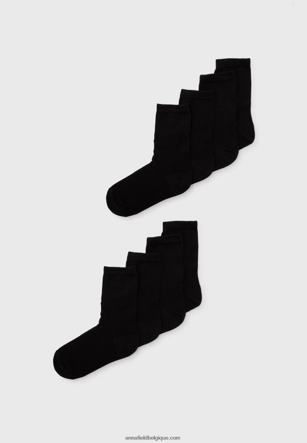 femmes 8 paires de chaussettes noires Anna FieldNHH26B1123