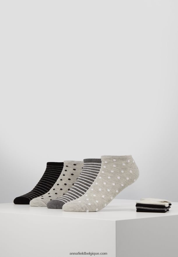 femmes Chaussettes 8pp à pois gris Anna FieldNHH26B1144