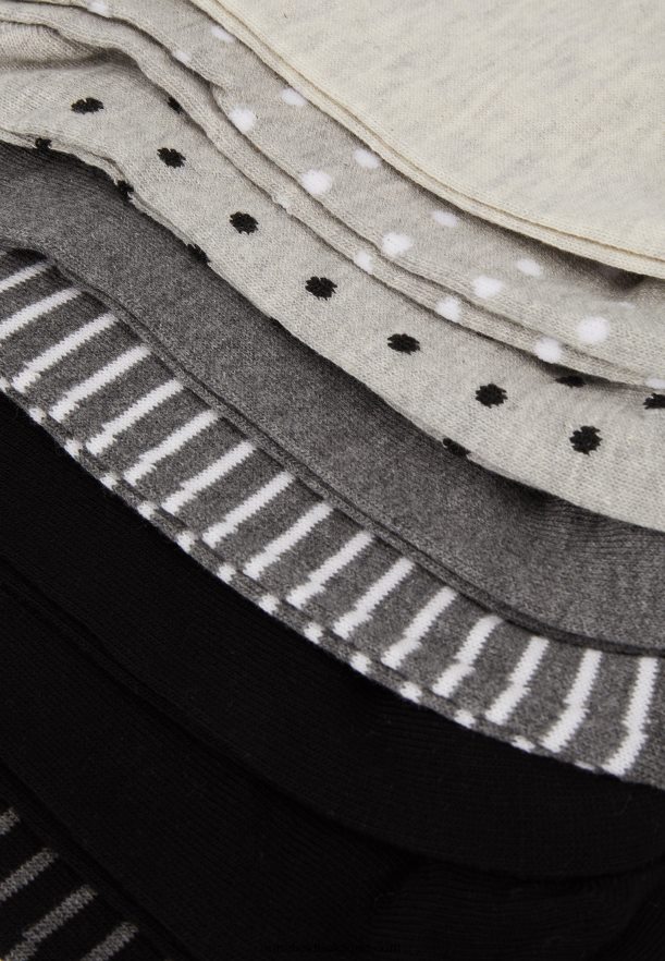 femmes Chaussettes 8pp à pois gris Anna FieldNHH26B1144