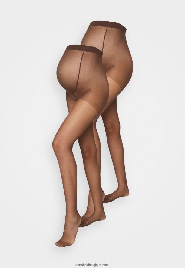 femmes Lot de 2 collants 20 deniers marron foncé Anna FieldNHH26B1100